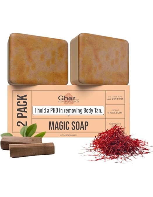 GHAR SOAPS >  MAGIC SOAP  Tan Removal, Skin Brightening & Radiant Glow(PACK OF 2)