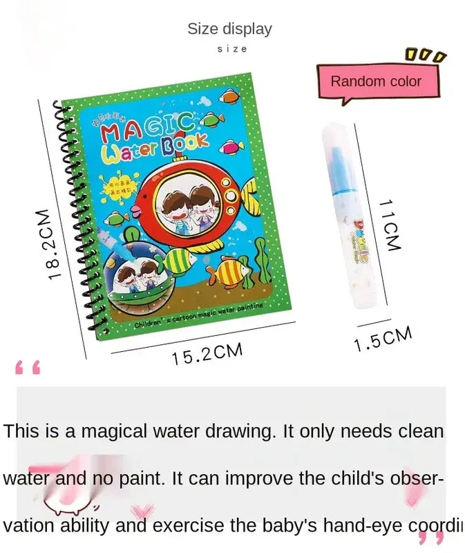 Reusable 8-page Magic Water Painting & Drawing Board Book