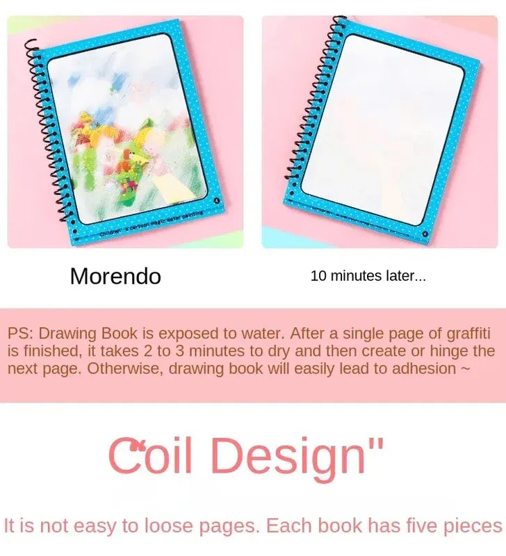 Reusable 8-page Magic Water Painting & Drawing Board Book